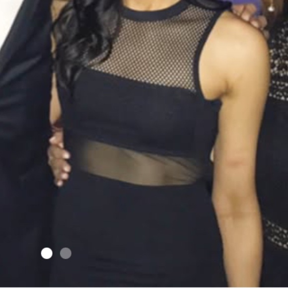 Black Midi Dress, sheer mid section - Picture 3 of 3